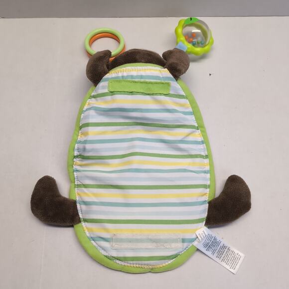 Carter's Monkey Crib Toy Plush Baby Rattle Teether Hanging Blue Green Brown - Picture 8 of 14